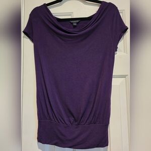 Women's purple Banana Republic cowl neck cap sleeve blouse Size Extra Small